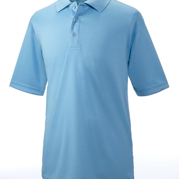 UltraClub® Men's Cool & Dry Elite Mini-Check Jacquard Polo Thumbnail
